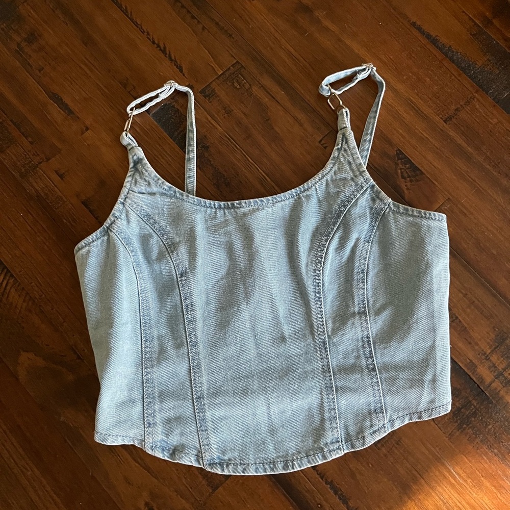 Light Blue Denim corset Women's Top